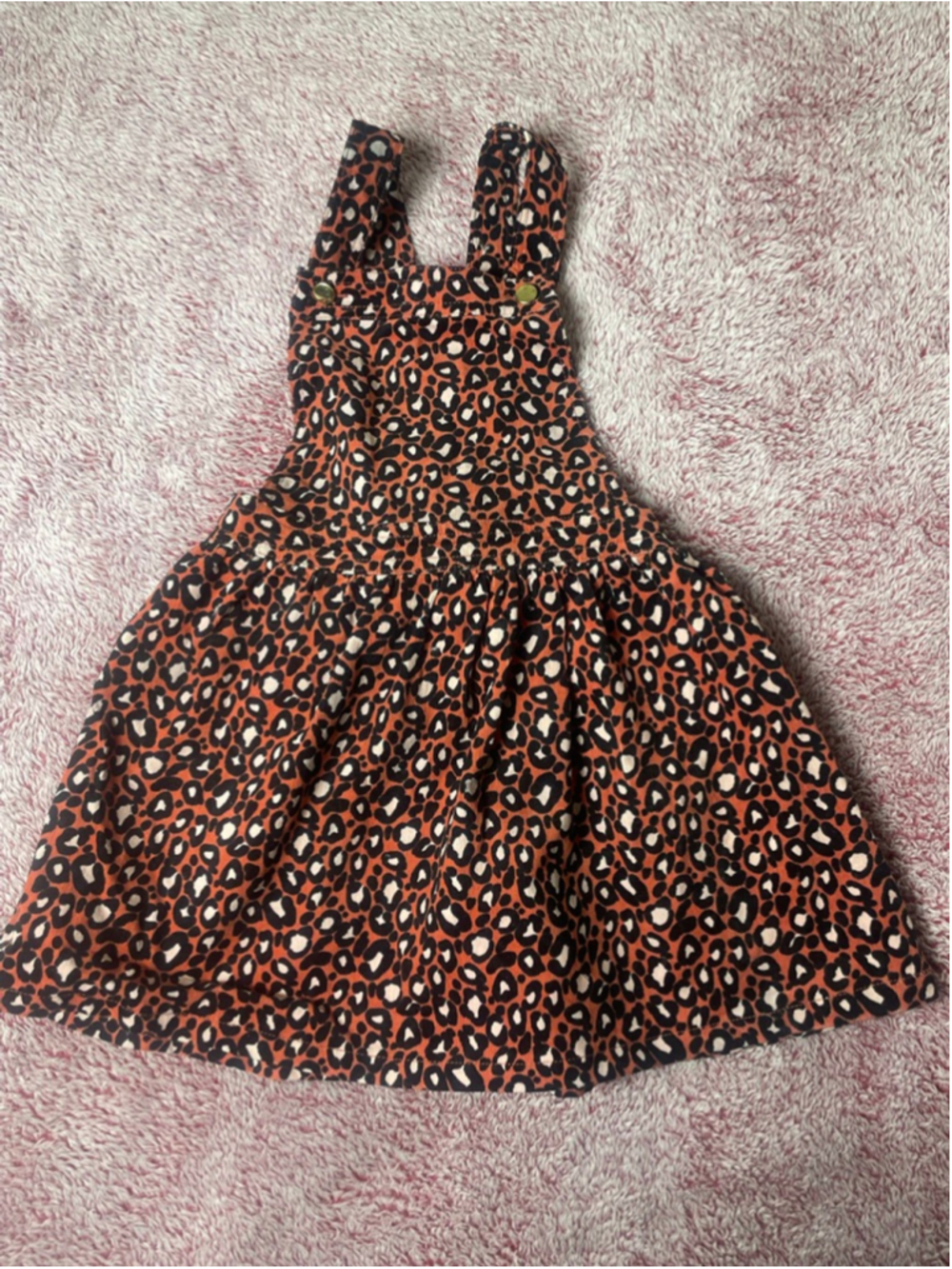CupCakes and Cashmere Girl’s size 5 Leopard Print Corduroy Dress Orange Black